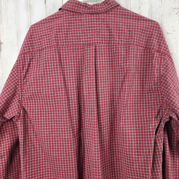 Tommy Hilfiger Plaid Button Down Shirt Maroon Size XL - Picture 9 of 10